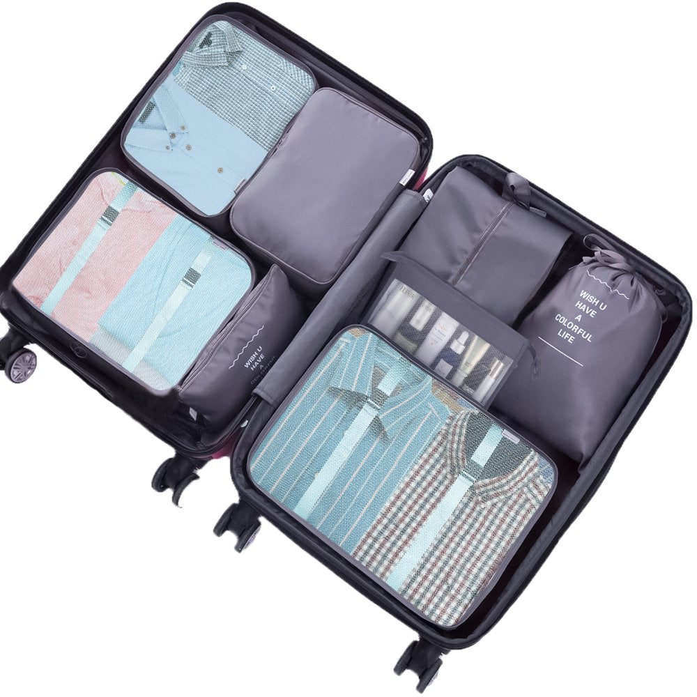 TravelWell PackPro: 8-Piece Travel Packing Set for Organized Adventure