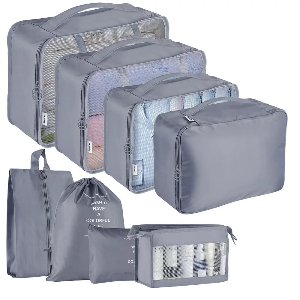 TravelWell PackPro: 8-Piece Travel Packing Set for Organized Adventure